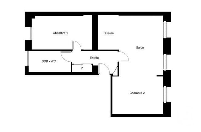 Appartement F3 à vendre - 2 pièces - 43.55 m2 - PARIS - 75015 - ILE-DE-FRANCE - Century 21 Immoside Lecourbe Vaugirard