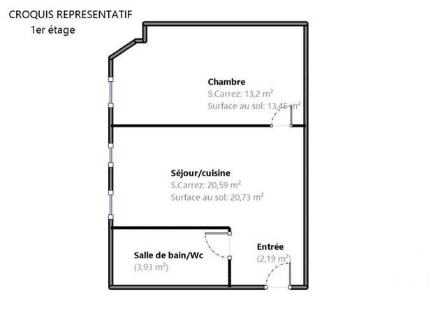 Appartement F2 à vendre - 2 pièces - 39.91 m2 - PARIS - 75015 - ILE-DE-FRANCE - Century 21 Immoside Lecourbe Vaugirard