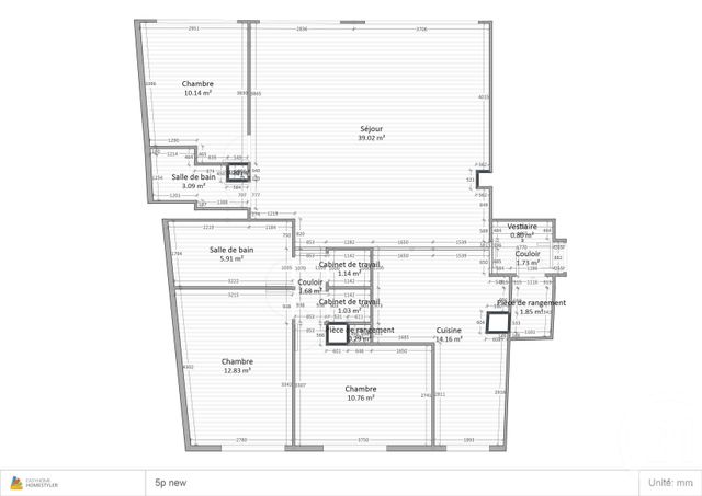 Appartement F4 à vendre - 4 pièces - 104.43 m2 - PARIS - 75015 - ILE-DE-FRANCE - Century 21 Immoside Lecourbe Vaugirard