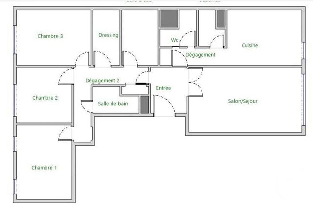 Appartement F5 à vendre - 4 pièces - 81.59 m2 - PARIS - 75015 - ILE-DE-FRANCE - Century 21 Immoside Lecourbe Vaugirard