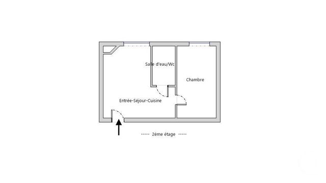 Appartement F2 à vendre - 2 pièces - 25.3 m2 - PARIS - 75015 - ILE-DE-FRANCE - Century 21 Immoside Lecourbe Vaugirard